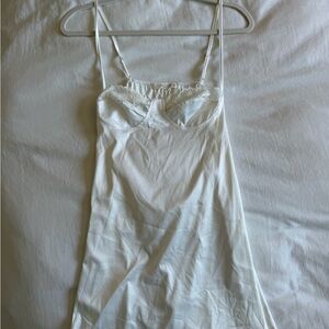 12th Tribe White Lace-Trim Slip Dress